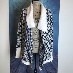 ELLEN TRACY Chunky Knit Cardigan Sweater Black M